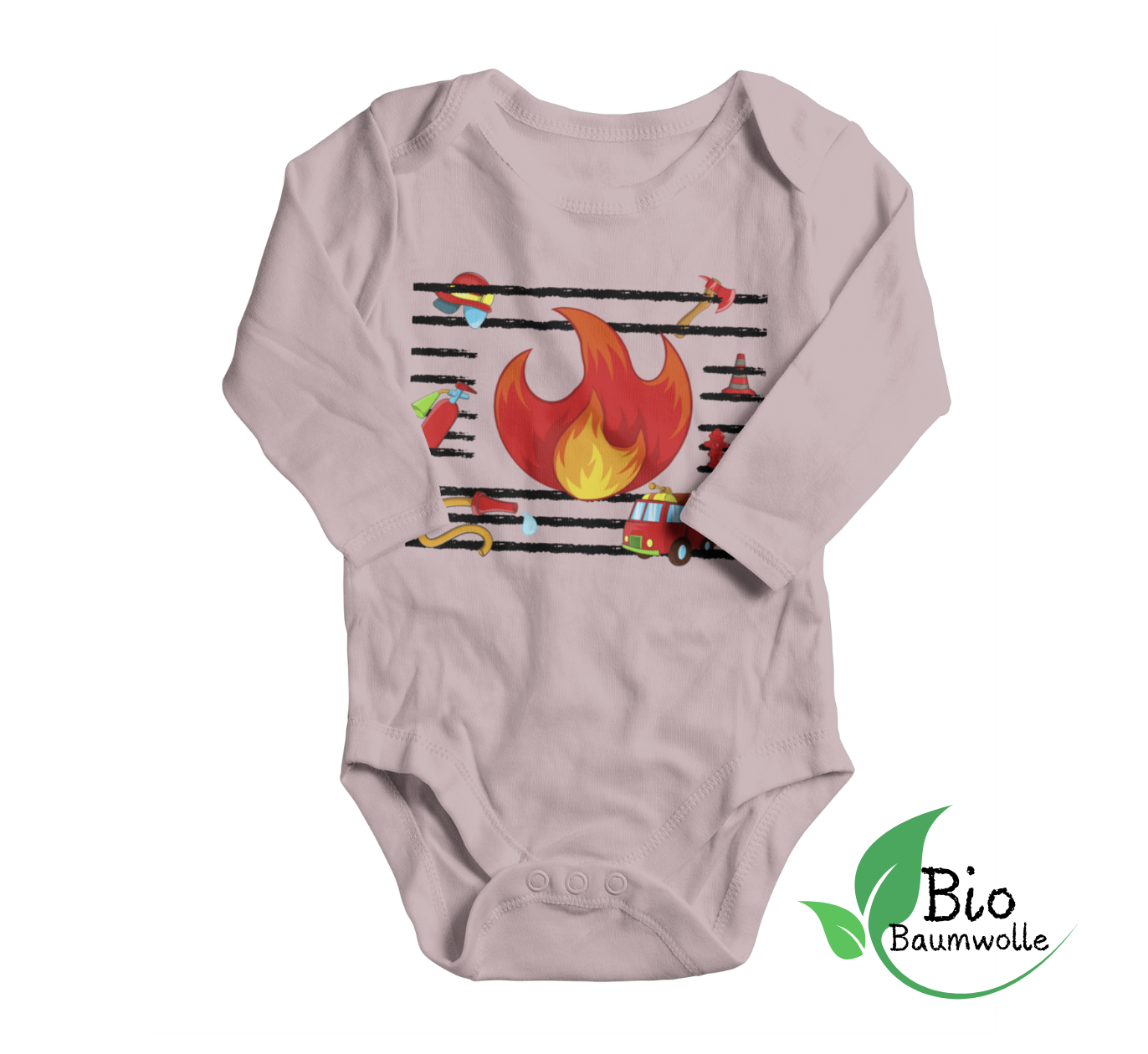 Feuer u. Flamme - Bio Langarm Body