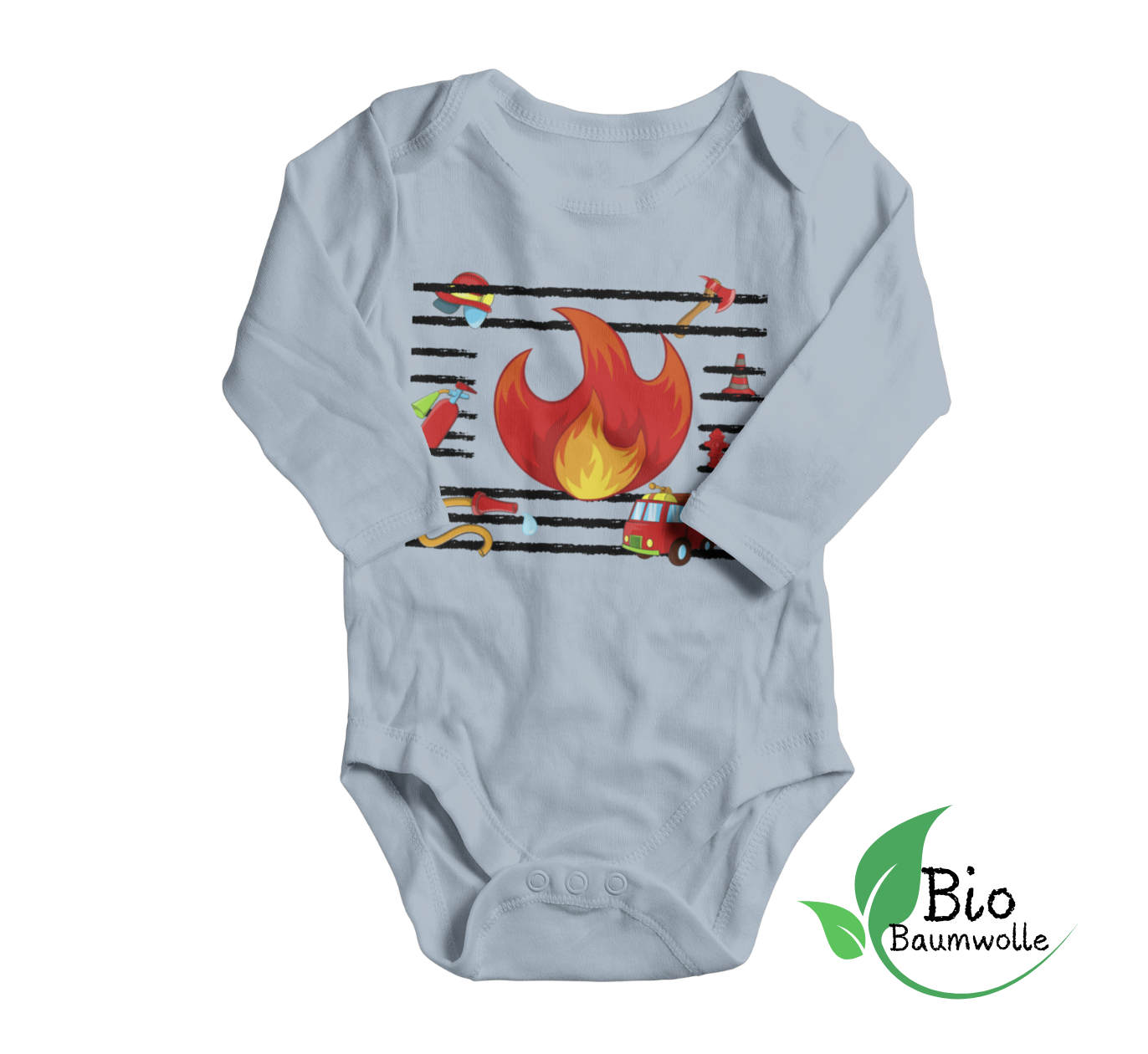 Feuer u. Flamme - Bio Langarm Body