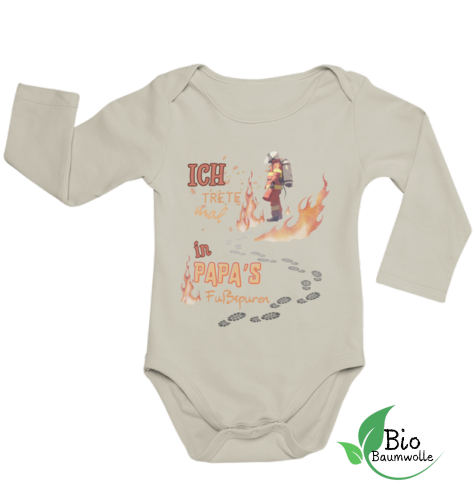 Papa's Fußspuren - Bio Langarm Body