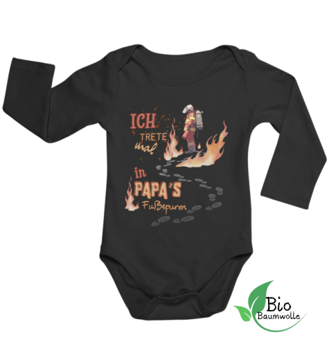 Papa's Fußspuren - Bio Langarm Body