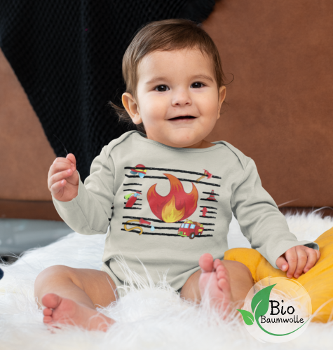 Feuer u. Flamme - Bio Langarm Body