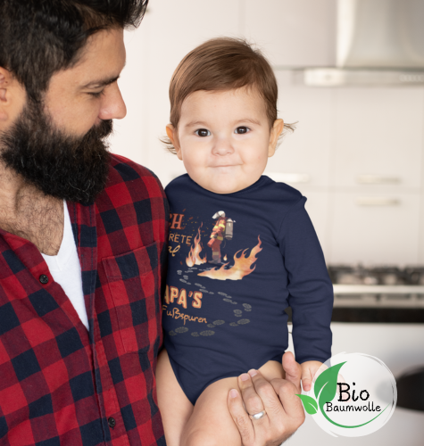 Papa's Fußspuren - Bio Langarm Body