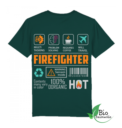 Firefighter Rückenprint - Bio Unisex Shirt