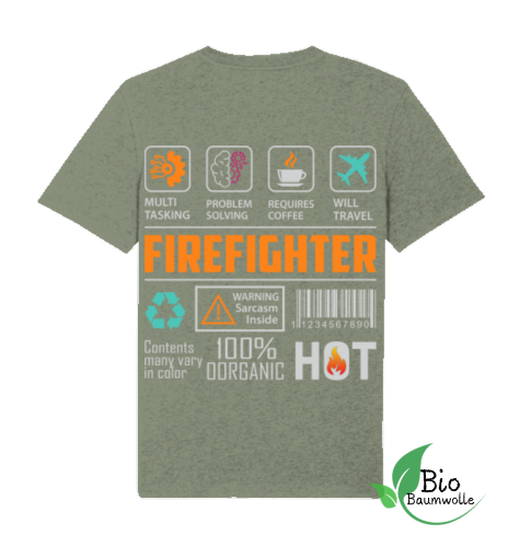 Firefighter Rückenprint - Bio Unisex Shirt