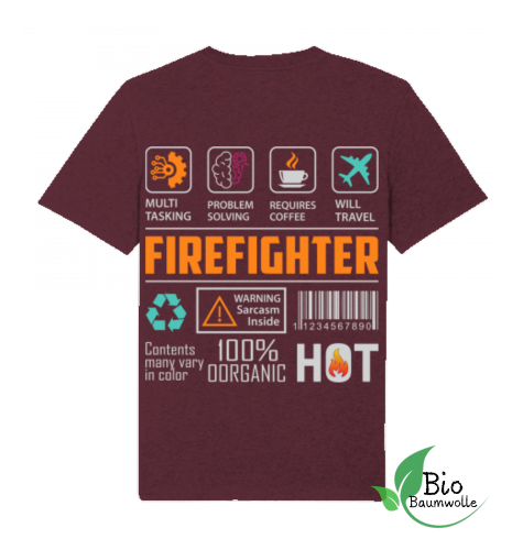 Firefighter Rückenprint - Bio Unisex Shirt