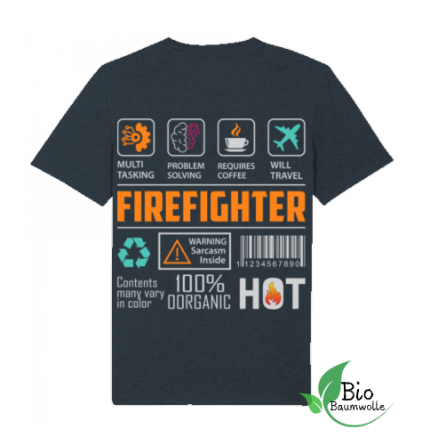 Firefighter Rückenprint - Bio Unisex Shirt