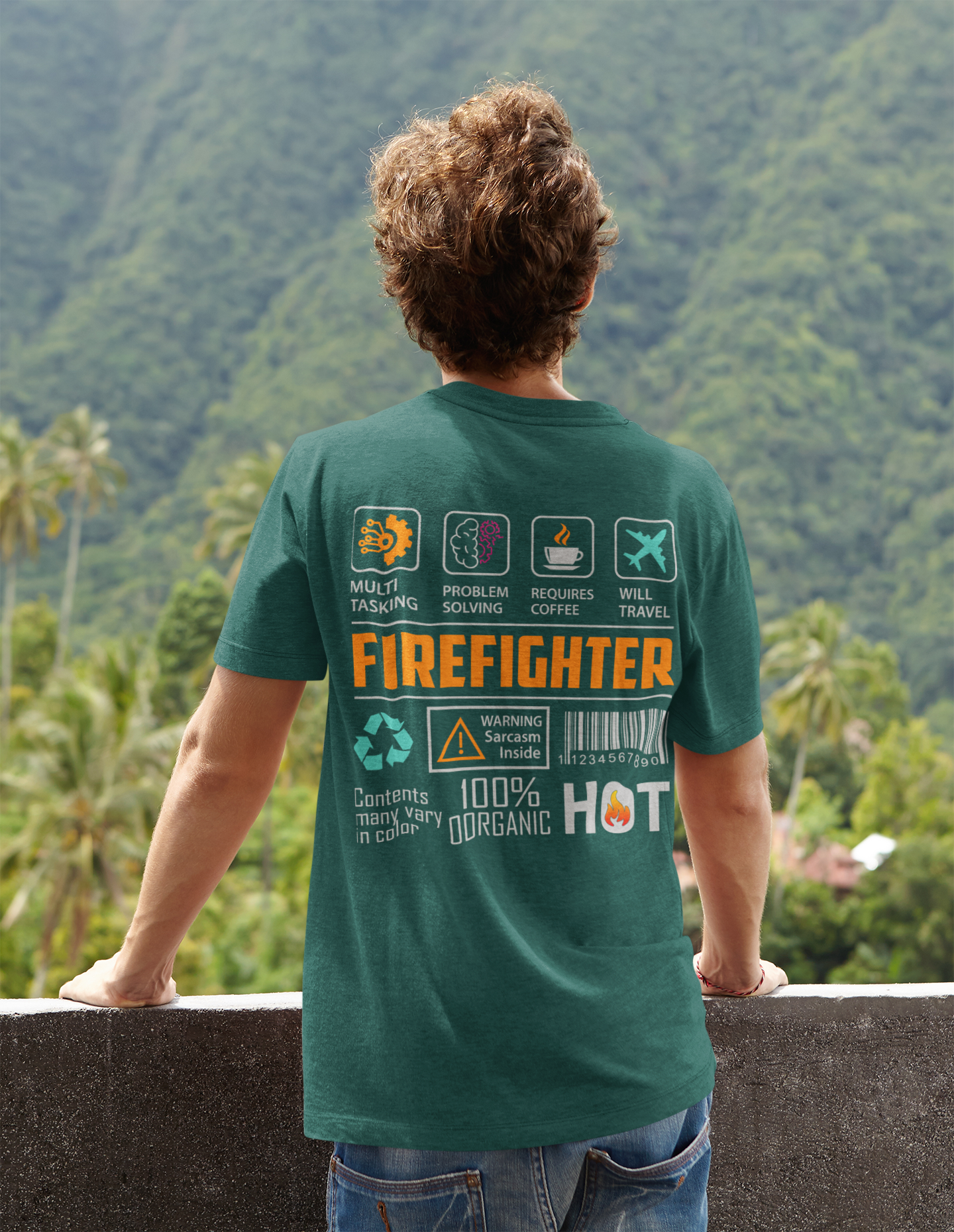 Firefighter Rückenprint - Bio Unisex Shirt