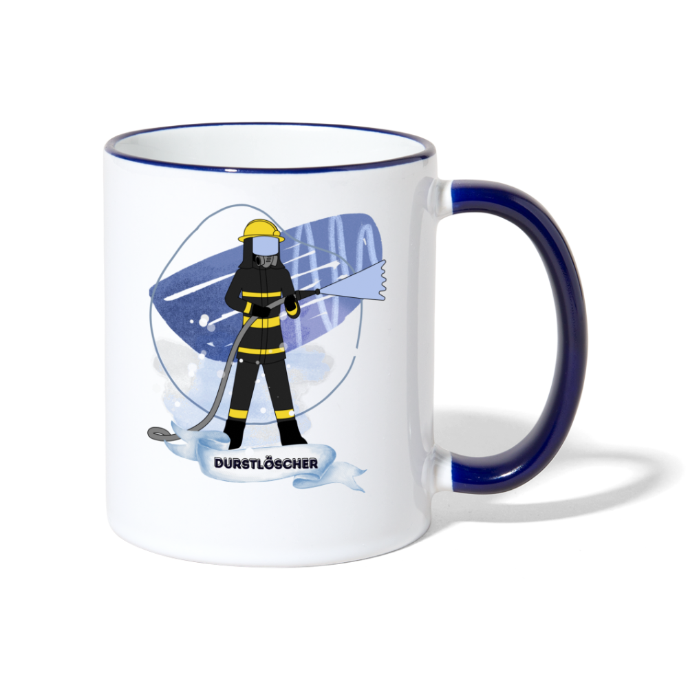 Durstlöscher - Tasse zweifarbig - Weiß/Kobaltblau