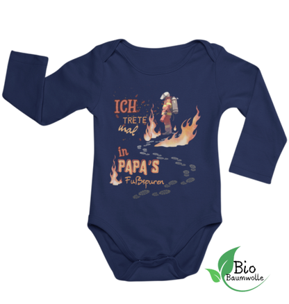 Papa's Fußspuren - Bio Langarm Body