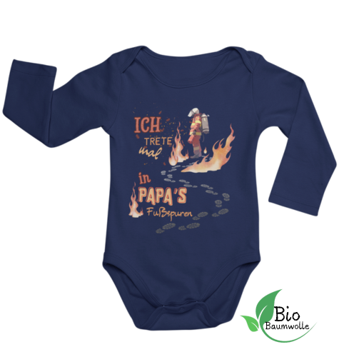 Papa's Fußspuren - Bio Langarm Body