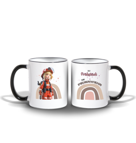 Erst Frühstück (Mädchen) - Tasse zweifarbig