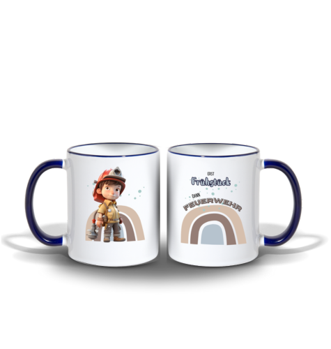 Erst Frühstück (Junge) - Tasse zweifarbig