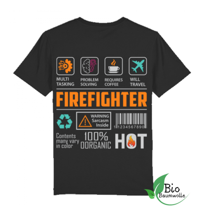 Firefighter Rückenprint - Bio Unisex Shirt