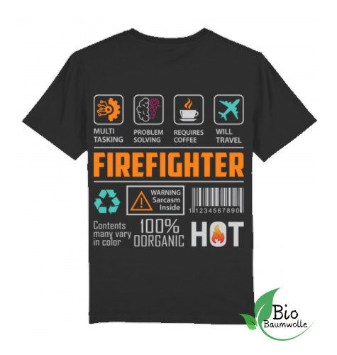 Firefighter Rückenprint - Bio Unisex Shirt