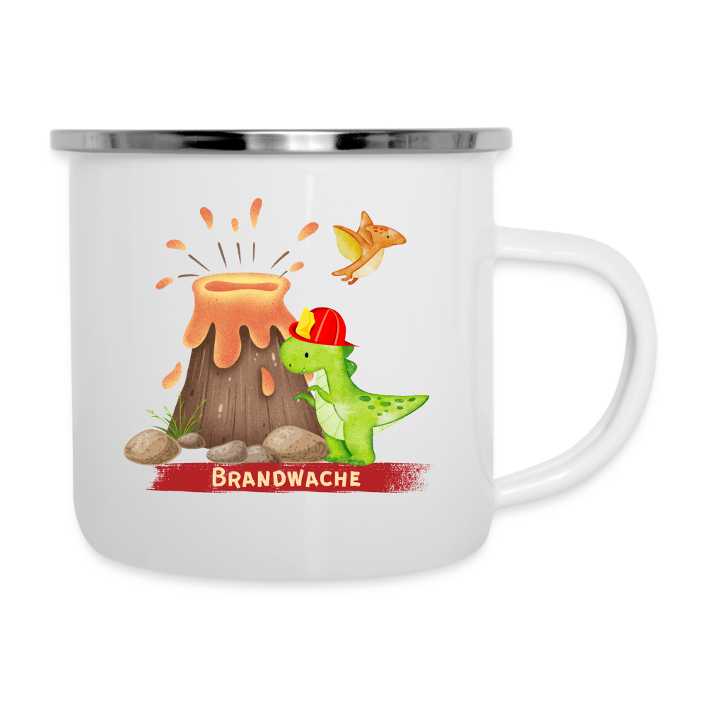 Brandwache - Emaille-Tasse - weiß