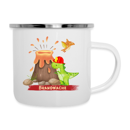 Brandwache - Emaille-Tasse - weiß