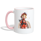 Erst Frühstück - Tasse zweifarbig - Weiß/Pink