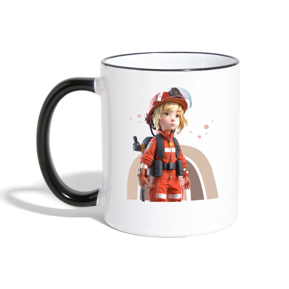 Erst Frühstück - Tasse zweifarbig - Weiß/Schwarz