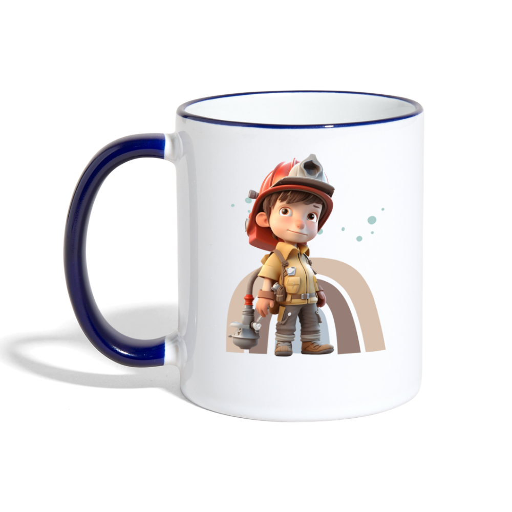 erst Frühstück (Junge) - Tasse zweifarbig - Weiß/Kobaltblau
