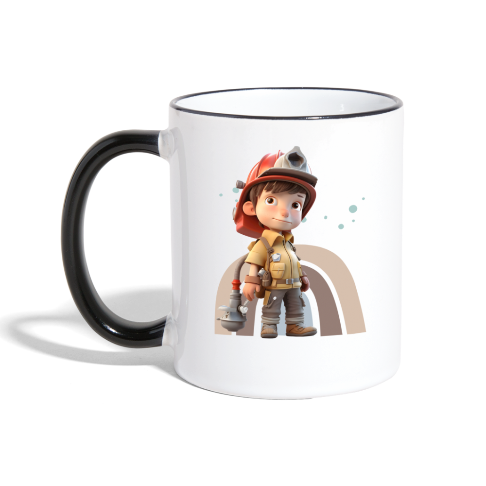 erst Frühstück (Junge) - Tasse zweifarbig - Weiß/Schwarz