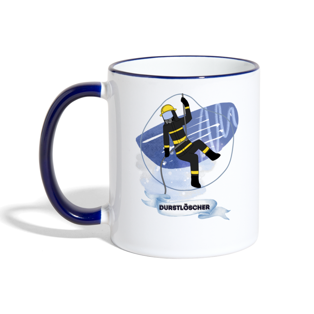 Durstlöscher - Tasse zweifarbig - Weiß/Kobaltblau