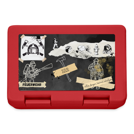 Feuerwehr Design - Brotdose - Rot
