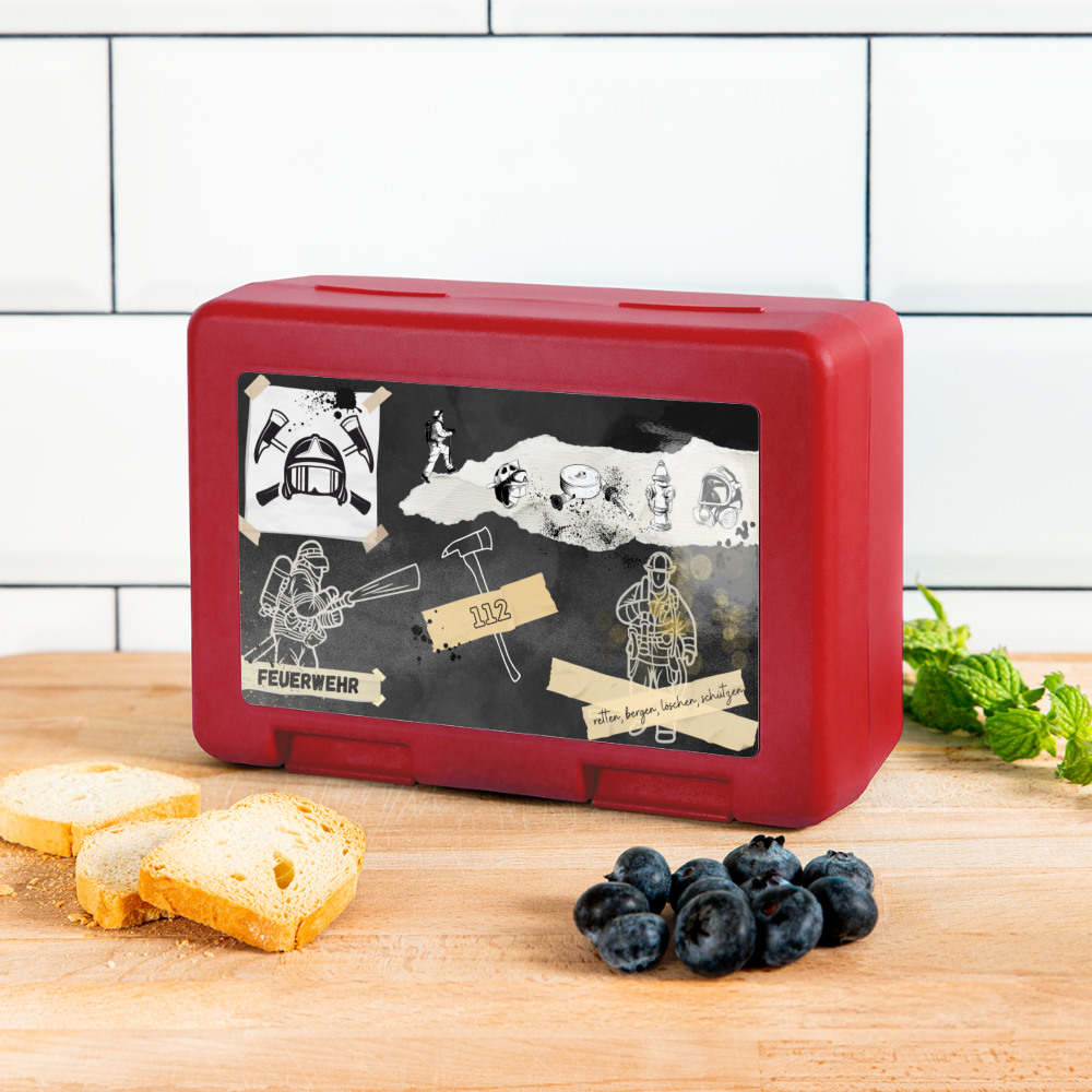 Feuerwehr Design - Brotdose - Rot